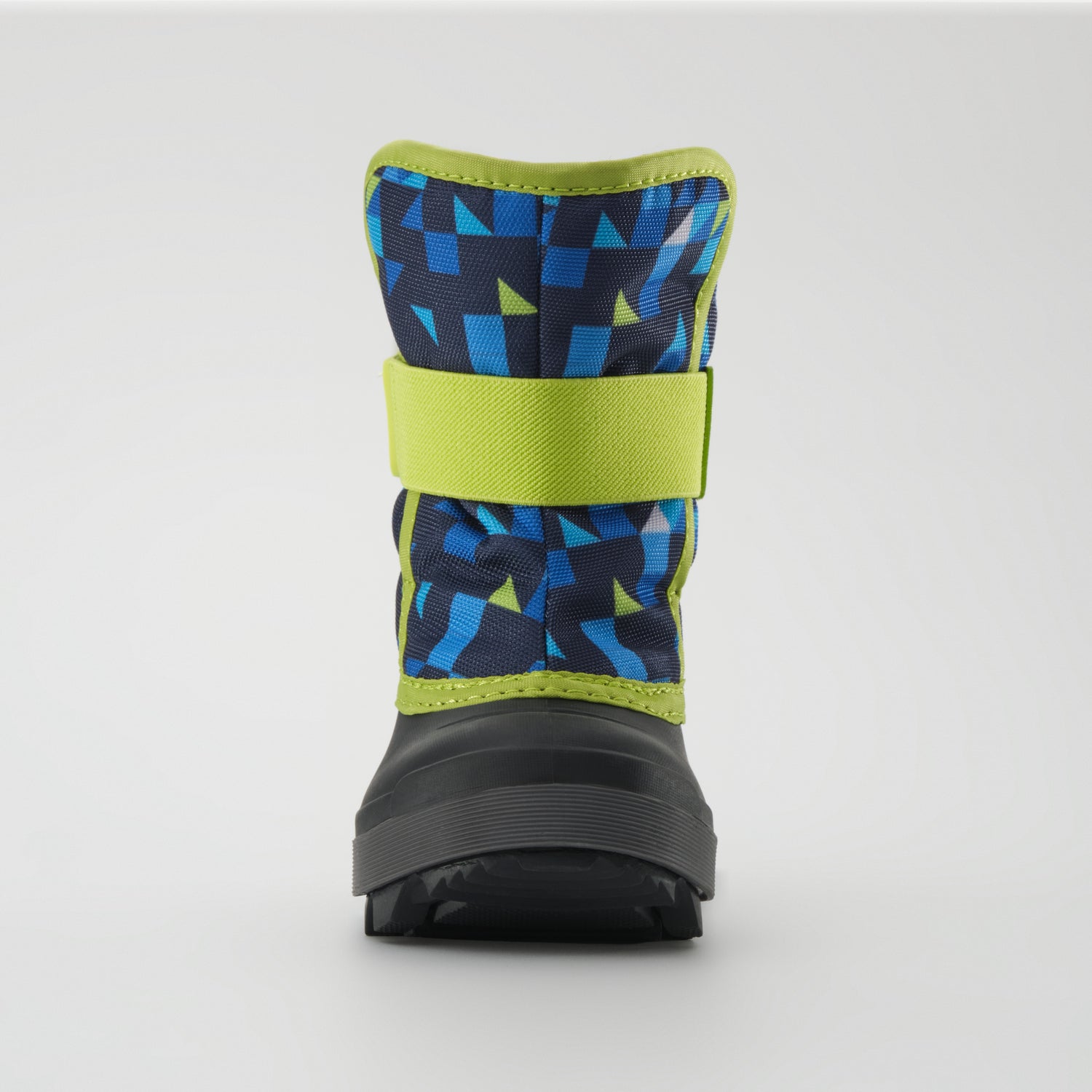 Navy-Lime : Snowbug 7 Print Toddlers Winter Boots - Front View