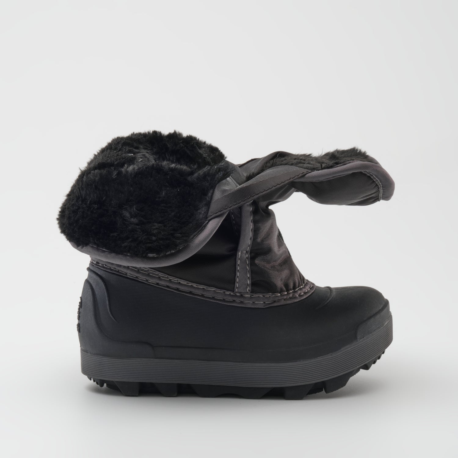Black : Snowbug 7 Kids Winter Boots - Open Side View
