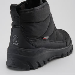 Black : Snowdon Low Wide Women's Winter Boots - Three-Quarter Back View