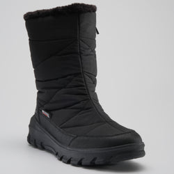 Black : Snowdon Zip Women's Winter Boots - Three-Quater Front View
