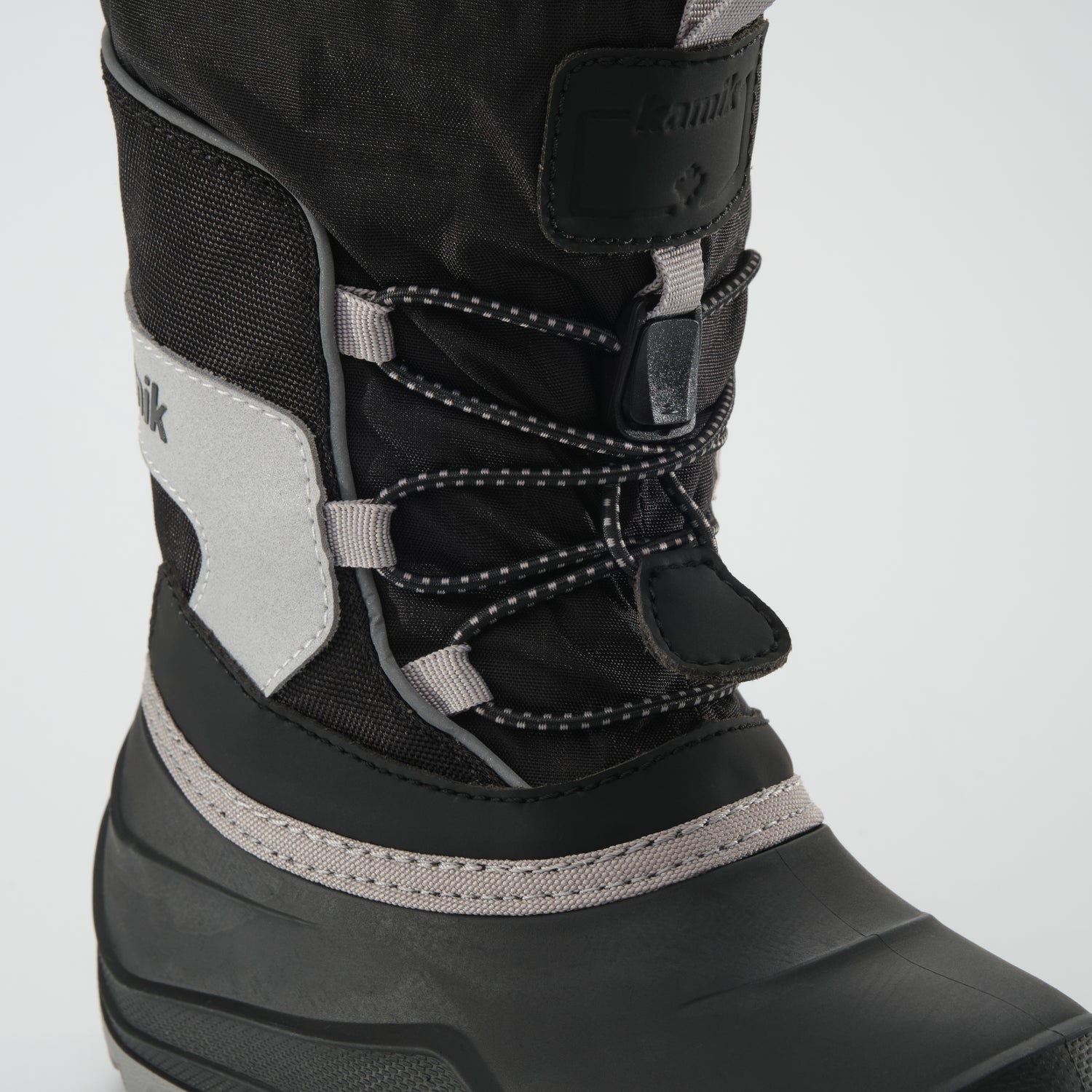 Black : Snowfall P 3 Kids Winter Boots - Laces View