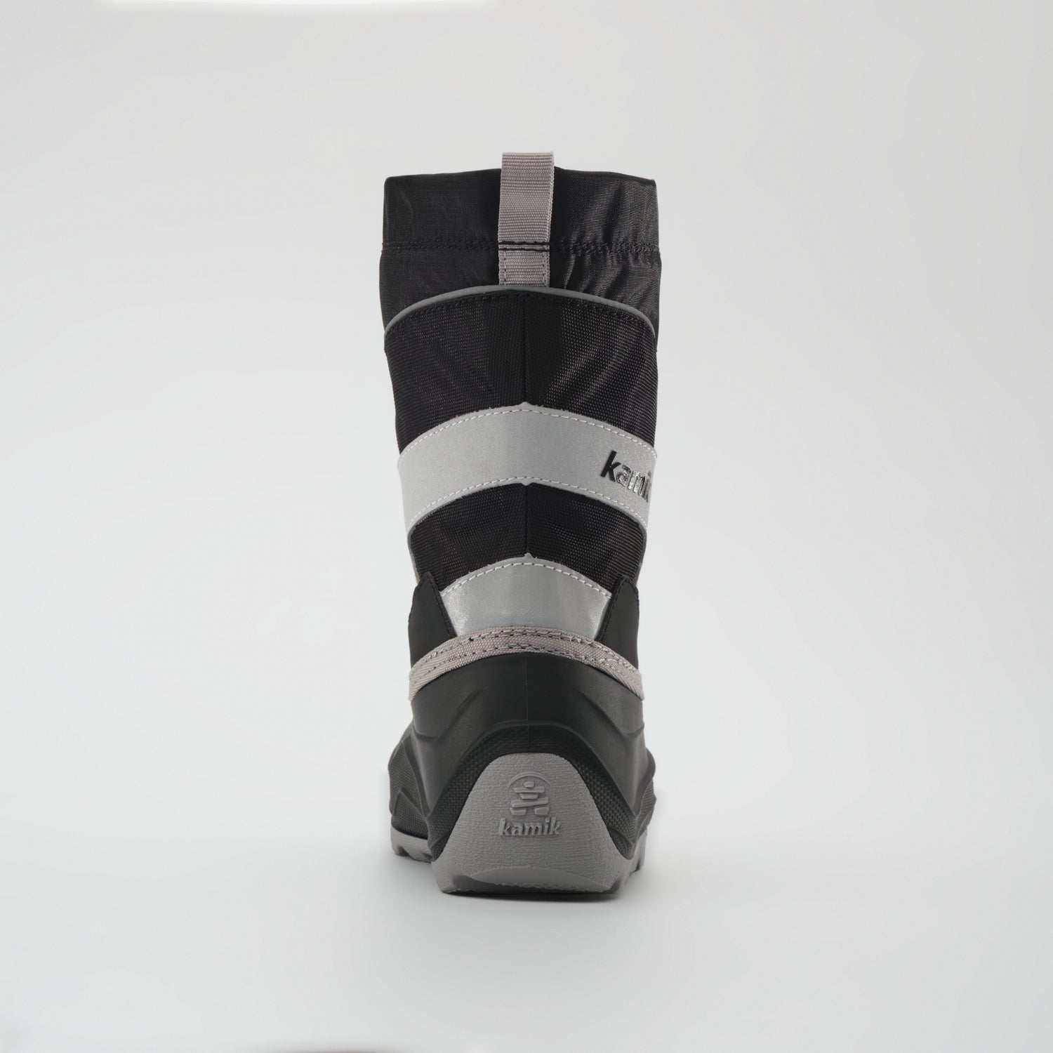 Black : Snowfall P 3 Kids Winter Boots - Back View