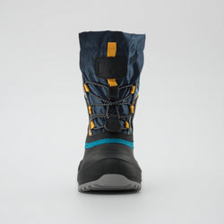 Navy-Yellow : Snowfall P 3 Kids Winter Boots - Front View