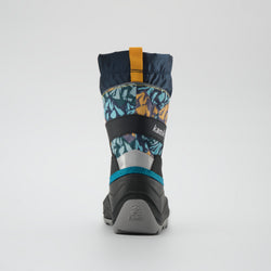 Navy-Yellow : Snowfall P 3 Kids Winter Boots - Back View