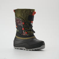 Olive-Orange : Snowfall P 3 Kids Winter Boots - Main View