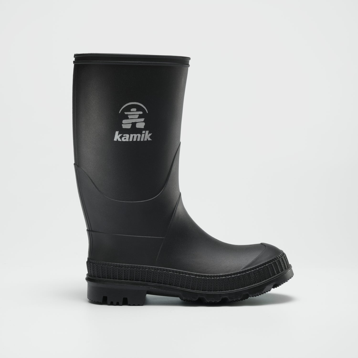 Black : Stomp Kids' Rain Boots - Side View