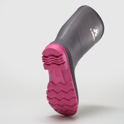 Charcoal-Magenta : Stomp Kids' Rain Boots - Oustole View