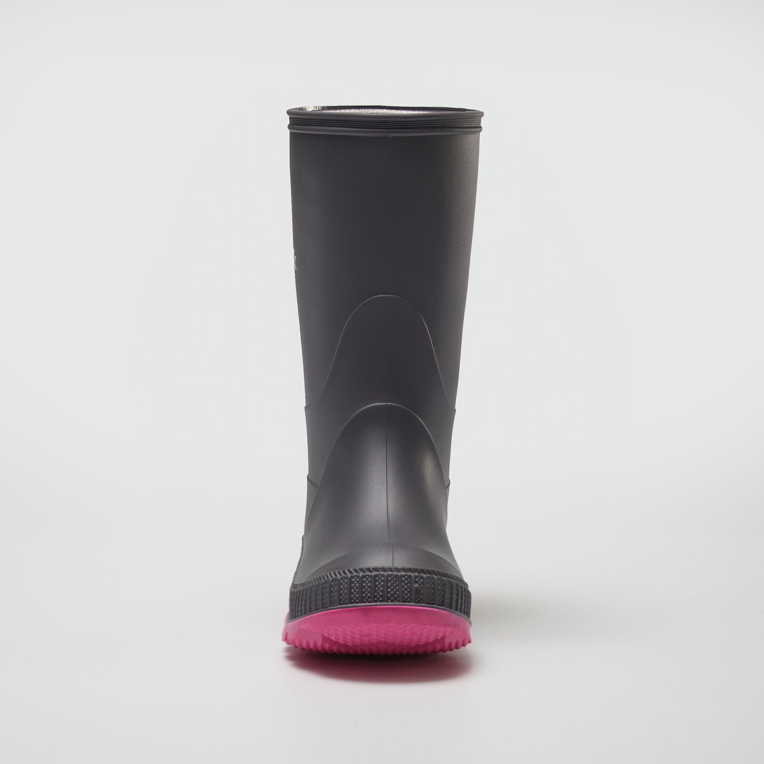 Charcoal-Magenta : Stomp Kids' Rain Boots - Front View