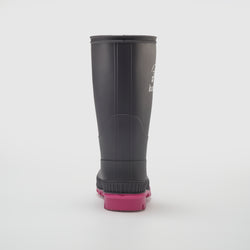 Charcoal-Magenta : Stomp Kids' Rain Boots - Back View