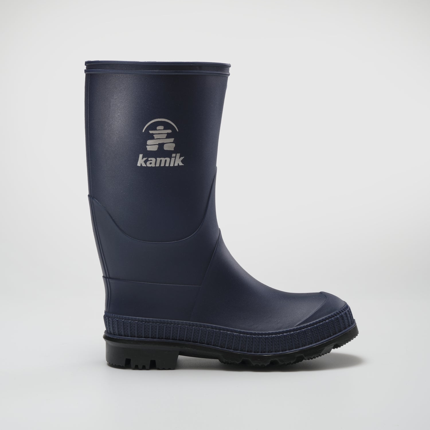 Navy-Black : Stomp Kids' Rain Boots - Side View