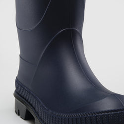 Navy-Black : Stomp Kids' Rain Boots - Three-Quarter View Close-up