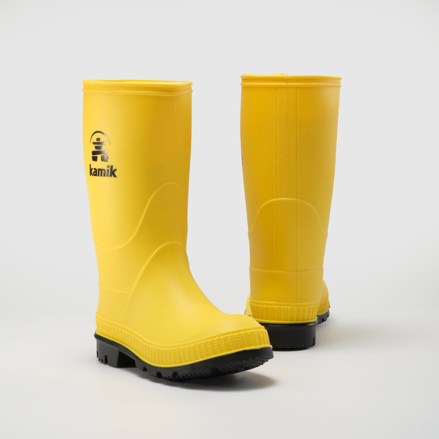 Yellow-Black : Stomp Kids' Rain Boots - Pair View
