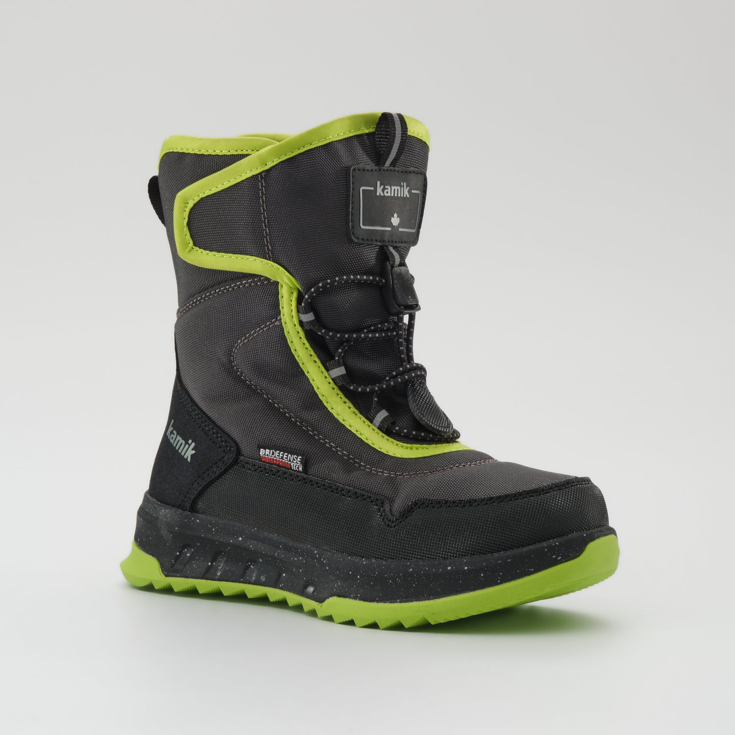 Charcoal-Lime : Stormex EZ Kids Winter Boots - Main View