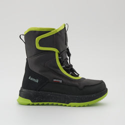 Charcoal-Lime : Stormex EZ Kids Winter Boots - Side View