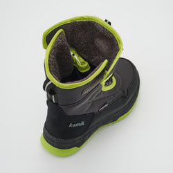 Charcoal-Lime : Stormex EZ Kids Winter Boots - Tree-Quarter Top View