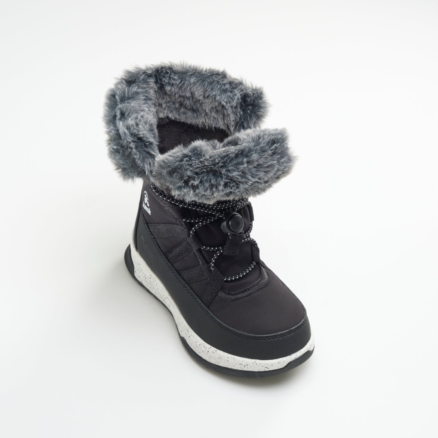 Black : Stormy F Kids Winter Boots - Three-Quarter Top View