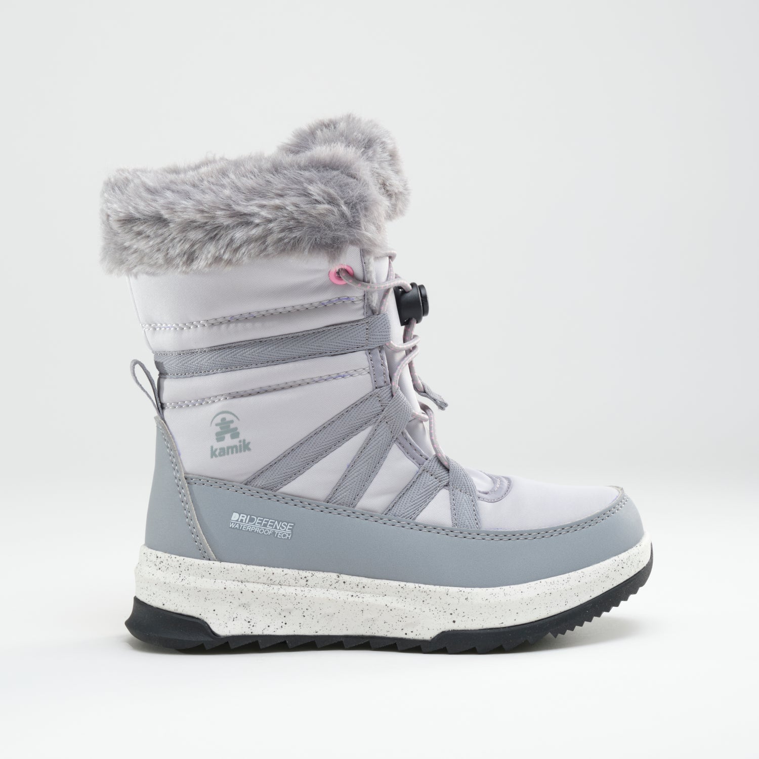 Light Gray : Stormy F Kids Winter Boots - Side View