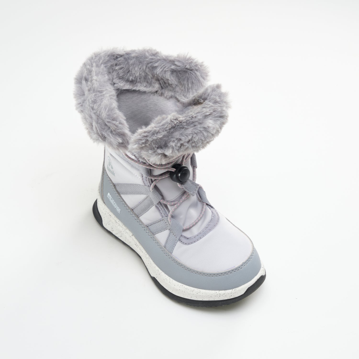 Light Gray : Stormy F Kids Winter Boots - Three-Quarter Top View
