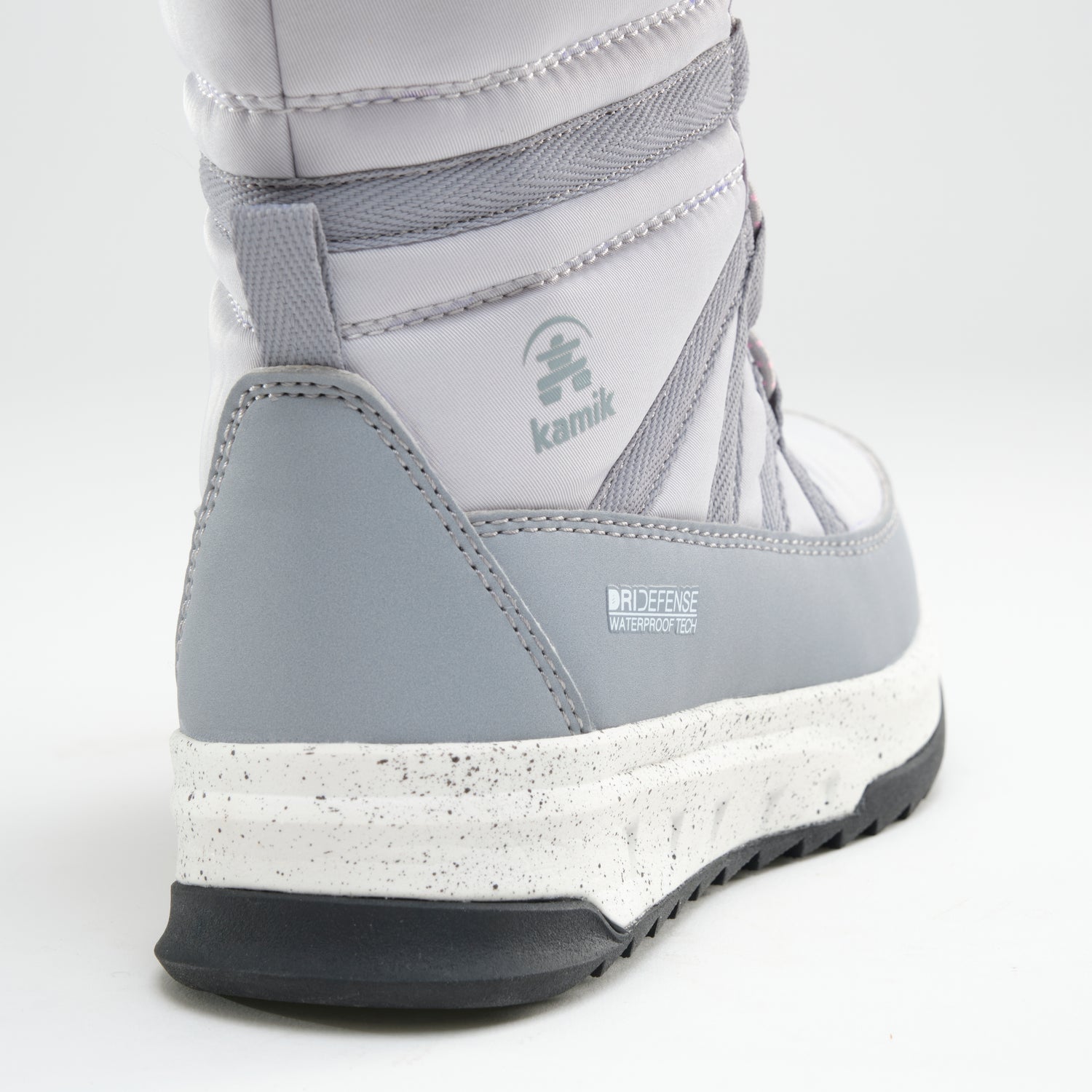 Light Gray : Stormy F Kids Winter Boots - Close-up Back View