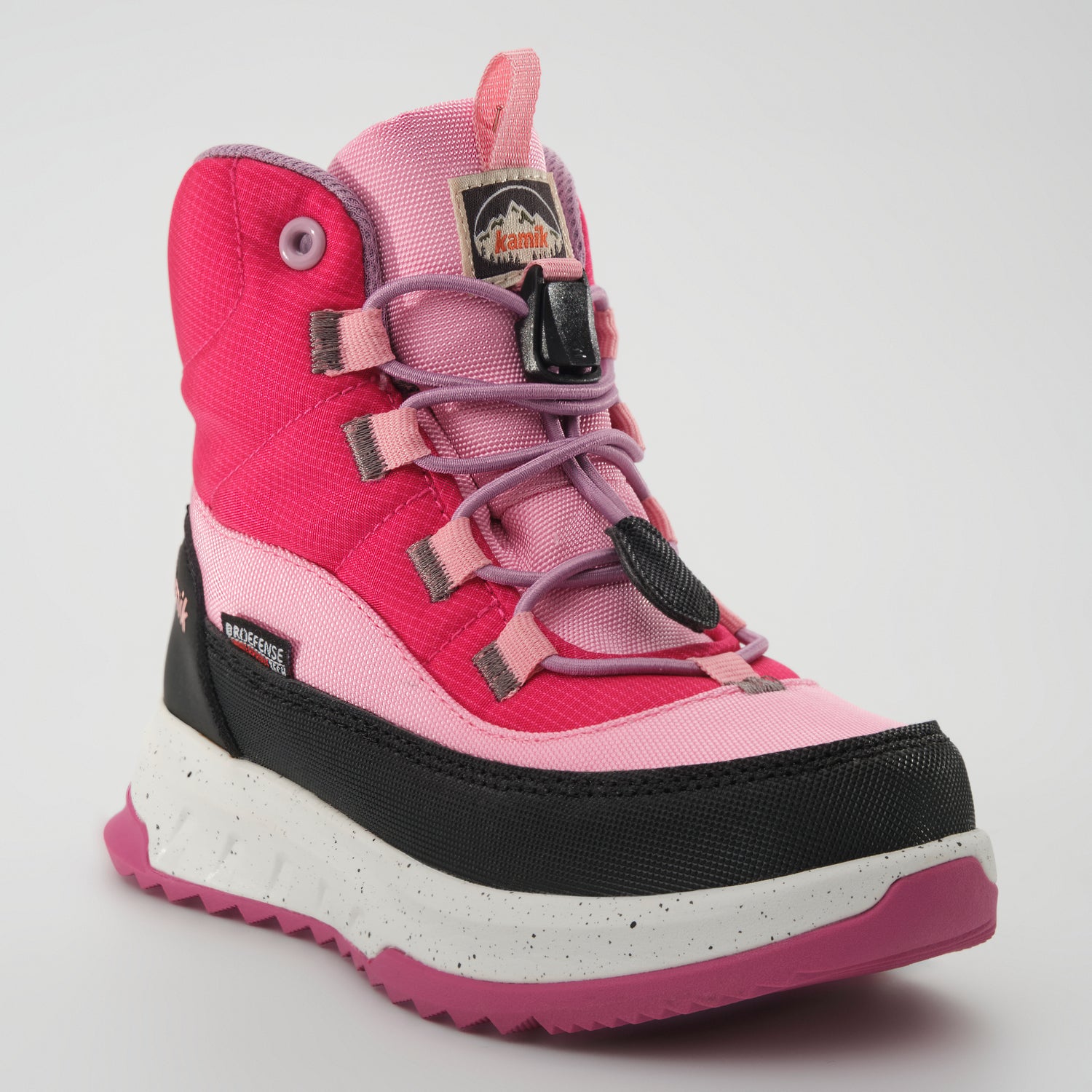 Magenta : Stormy Mid 2 Kids Winter Boots - Three-Quarter Front View
