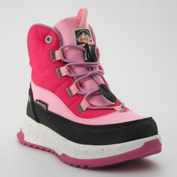 Magenta : Stormy Mid 2 Kids Winter Boots - Three-Quarter Front View