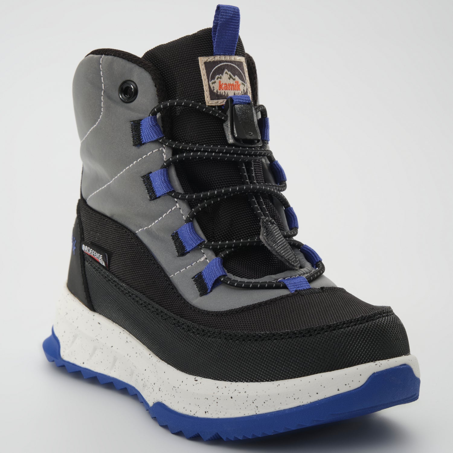Silver : Stormy Mid 2 Kids Winter Boots - Three-Quarter Front View