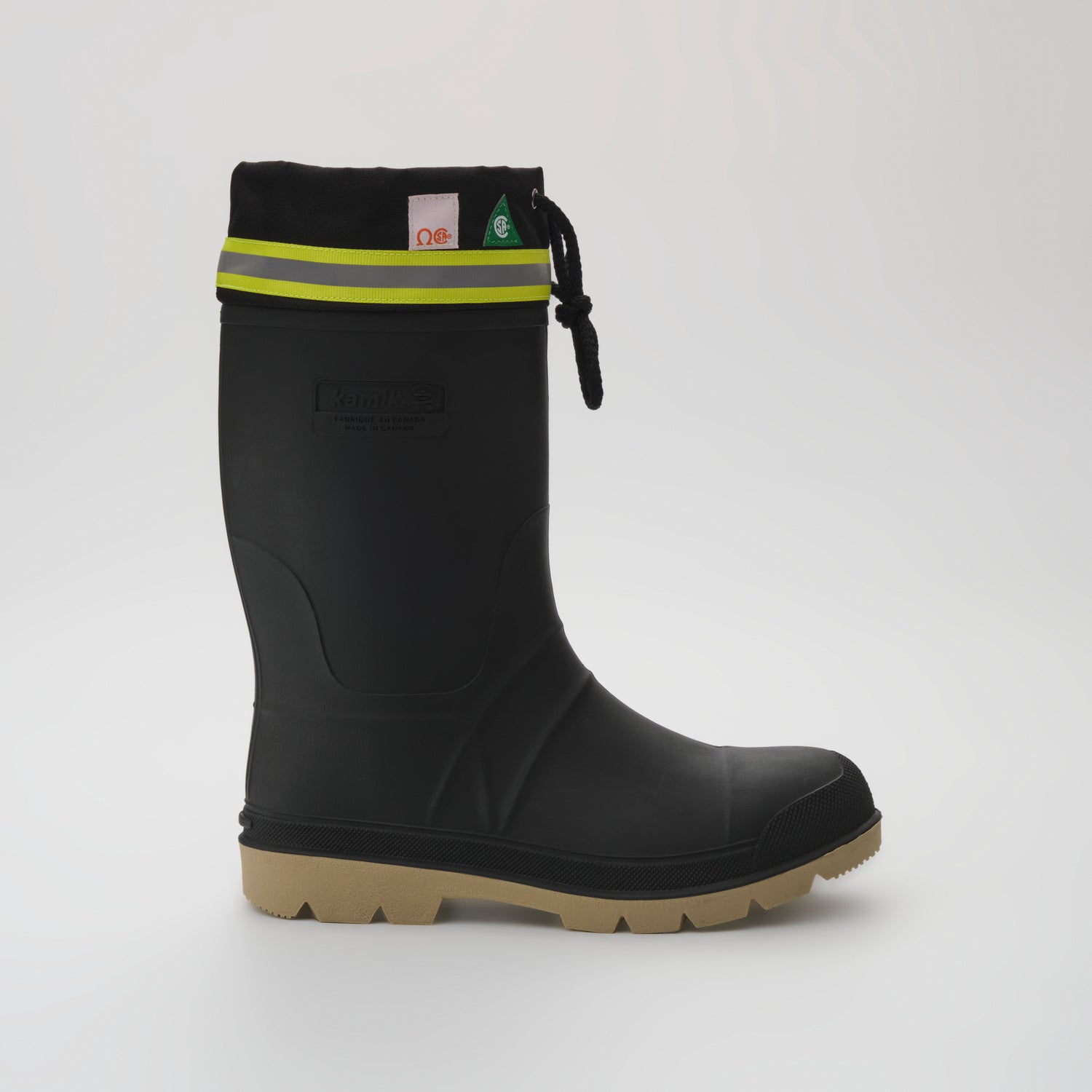 Black-Crepe : Work Horse Pro Men's Work Boots - Side View