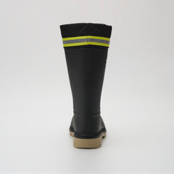 Black-Crepe : Work Horse Pro Men's Work Boots - Back View